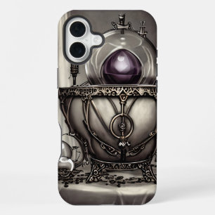 Silvery Ornate Cauldron with Purple Crystal Ball iPhone 16 Plus Case