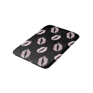 Silvery Pink Kisses Bath Mat