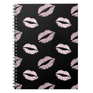 Silvery Pink Kisses Notebook