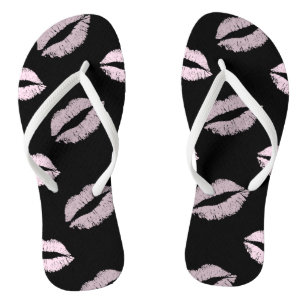 Silvery Pink Kisses Thongs