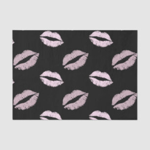 Silvery Pink Kisses Tissue Paper