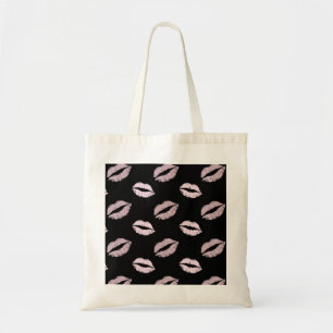 Silvery Pink Kisses Tote Bag
