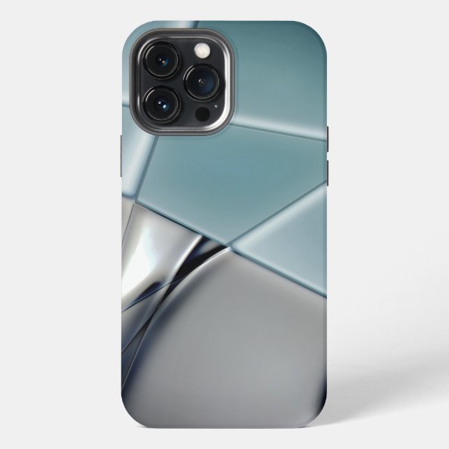 Silvery rectangle trapezoids changeable background iPhone case (Back)