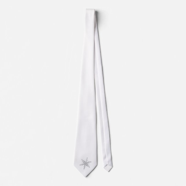 Silvery Snowfall at Midnight Tie (Front)
