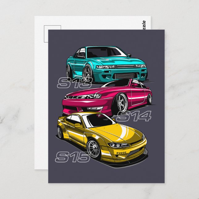 SILVIA "S" CHASSIS EVOLUTION POSTCARD (Front/Back)
