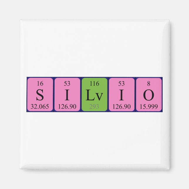 Silvio periodic table name magnet (Front)