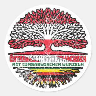 Simbabwe Simbabwisch Österreichisch Österreich Classic Round Sticker