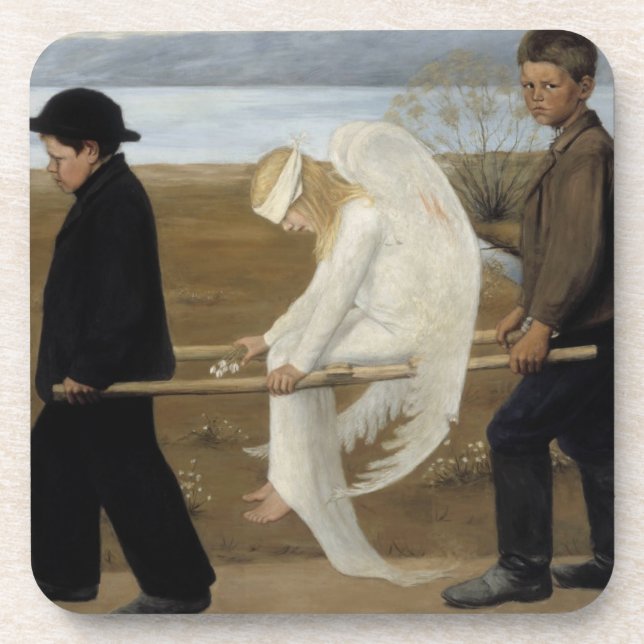Simberg’s Wounded Angel coasters (Front)