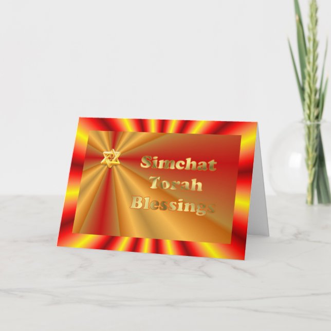 Simchat Torah Jewish Holiday Chag Sameach Card (Front)