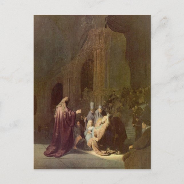 Simeon in the temple by Rembrandt Postcard (Front)