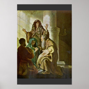 Simeon In The Temple. By Rembrandt Van Rijn Poster