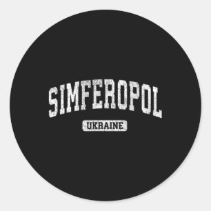 Simferopol Ukraine Vintage Sports Design Classic Round Sticker