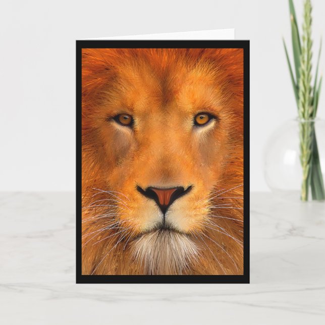 Simha Lion Greeting Card (Blank) (Front)