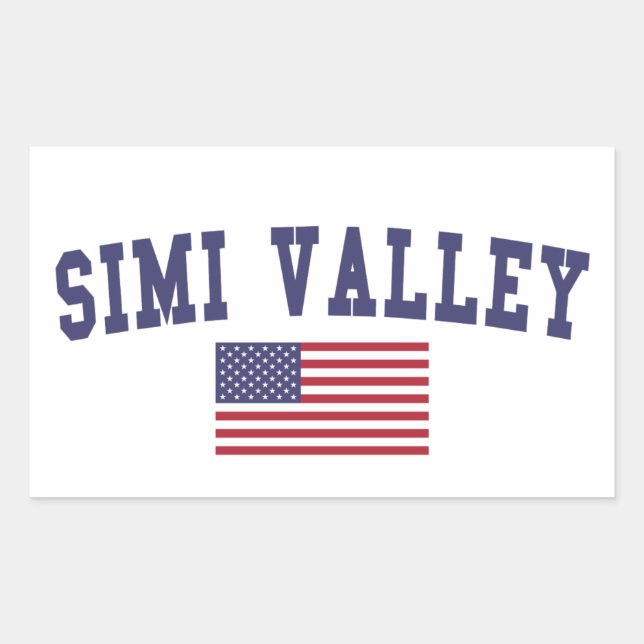 Simi Valley US Flag Rectangular Sticker (Front)