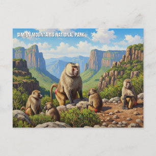Simien Mountains National Park Ethiopia Travel Pos Postcard