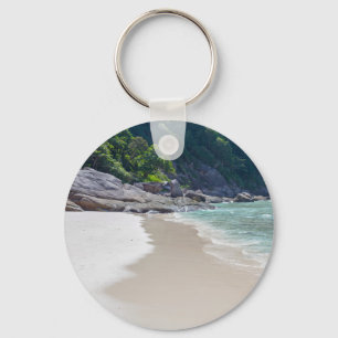 Similan White sand beach and turquoise blue sea Key Ring