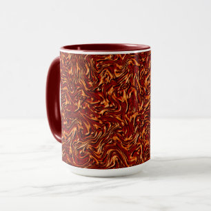 Similar to textured of wall, coral and orange mug
