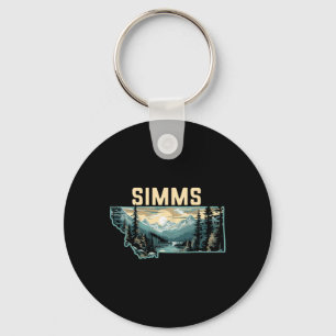 Simms Montana Outdoor Art Retro Hiking  Key Ring