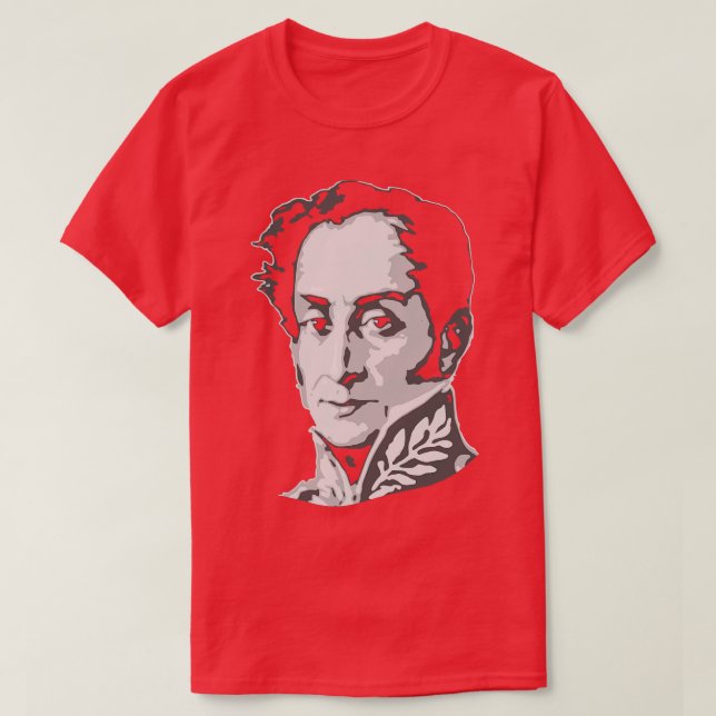 Simon Bolivar Black and White T-Shirt (Design Front)