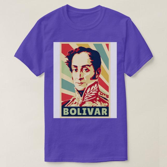 Simon Bolivar Vintage Colours T-Shirt (Design Front)