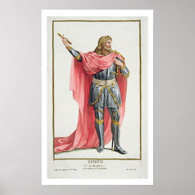 Simon de Montfort (c.1165-1218) from 'Receuil des Poster (Front)