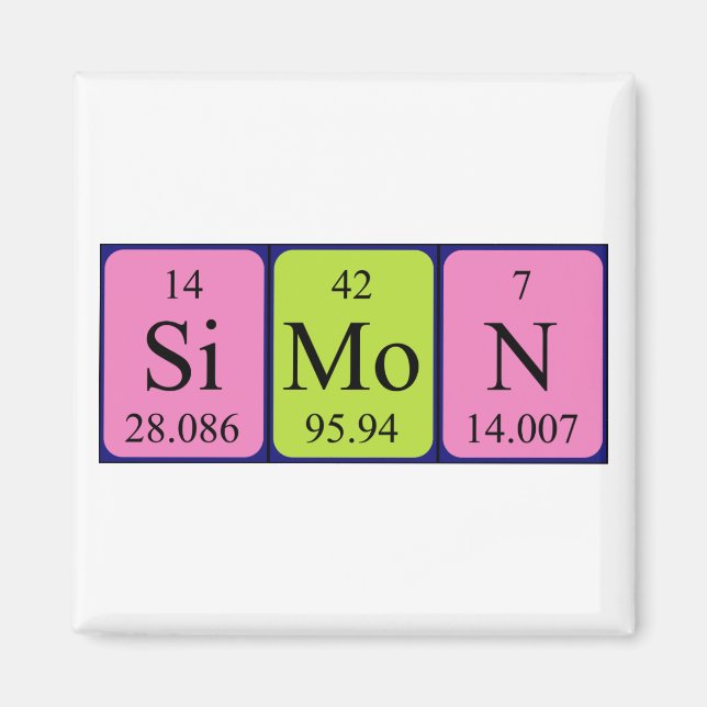 Simon periodic table name magnet (Front)