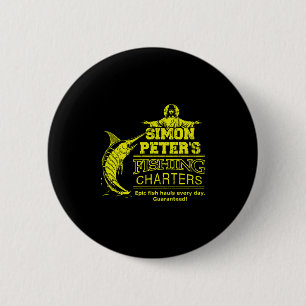 Simon Peter's Fishing Charters Funny Jesus Christ 6 Cm Round Badge
