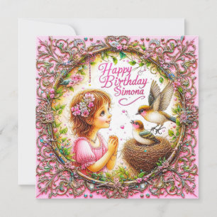 SIMONA ~ Happy Birthday ~ Birds in Nest ~