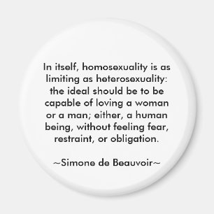 Simone de Beauvoir quote Magnet