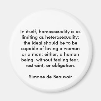 Simone de Beauvoir quote Magnet
