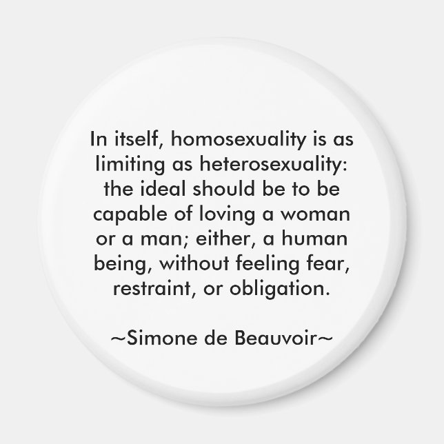 Simone de Beauvoir quote Magnet (Front)