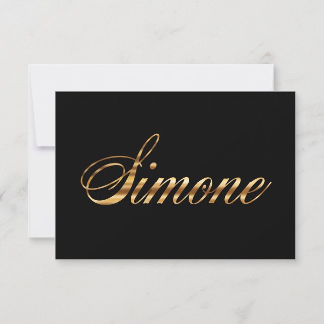 Simone gold design lettering card (Front)