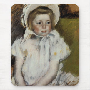 Simone in a White Bonnet Mouse Pad
