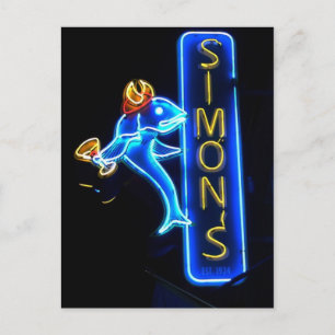 Simons Gorgeous Neon Sign Post Card