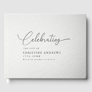Simpel "Celebration of life" Script Font  Guest Book