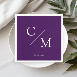 Simpel Elegant Monogram Violet Napkin