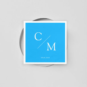 Simpel Elegant Monogramm Blue Napkin