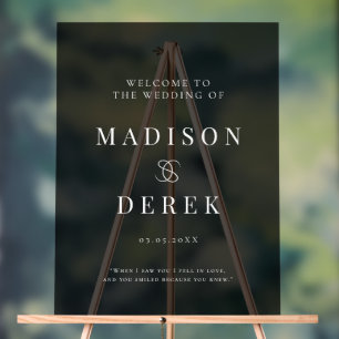 Simpel Elegant Wedding WELCOME Black  Acrylic Sign