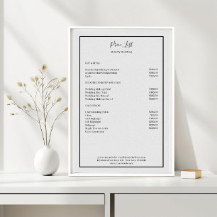 Simpel Grey Black  Price List  Poster