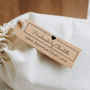 Simpel, handwriting, "Handmade by 🖤" Rubber Stamp