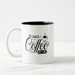 Simpel Humor Morning Chaos Coffee My Life Bold  Two-Tone Coffee Mug