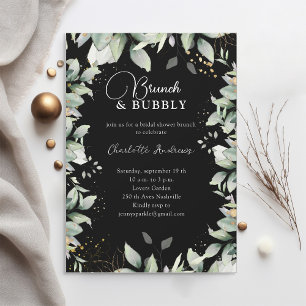 Simpel, minimal, eucalyptus Bridal Shower Invitation