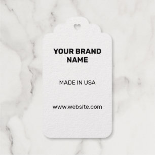 SIMPEL MINIMAL WHITE gold foil your text here Gift Tags