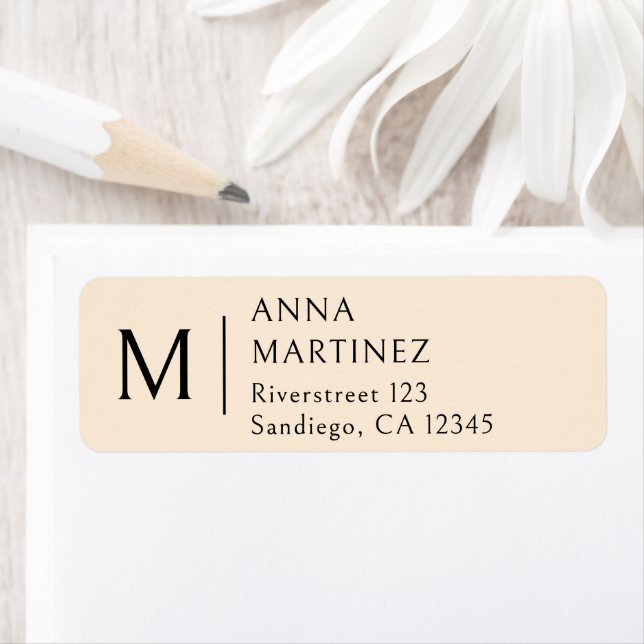 Simpel, Monogram Return Address Label (Insitu)