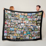 Simple 110 Photo Collage Multiple Shapes Fleece Blanket<br><div class="desc">Creating your own photo memory blanket is a great way to treasure and showcase special memories. This easy-to-upload photo collage template features 110 pictures in various sizes and shapes from squares to medium and large rectangles ideal for large groups of people and wide angle photographs. Personalise with your custom text...</div>
