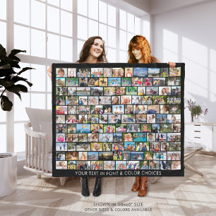 Simple 121 Photo Collage Multiple Shapes Fleece Blanket
