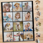 Simple 12 Photo Collage Custom Family Friends Pets Jigsaw Puzzle<br><div class="desc">Unlock the joy of shared memories with our Cherished Memories 12-Photo Collage Jigsaw Puzzle. This delightful puzzle is perfect for celebrating the special moments with family, friends, pets, and grandparents. Whether it's a collection of your favourite snapshots from a family vacation, a series of heartwarming pet photos, or timeless images...</div>