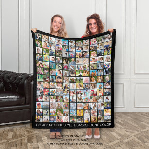 Simple 143 Square Photo Collage Personalised Fleece Blanket