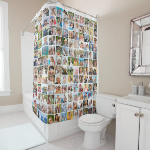 Simple 144 Square Photo Collage Shower Curtain