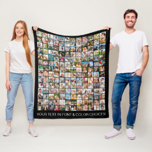 Simple 168 Square Photo Collage Personalised Fleece Blanket